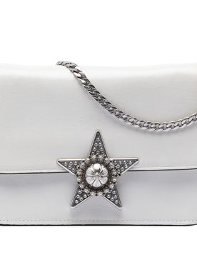Smooth Leather Star Crystal Embellished Crossbody