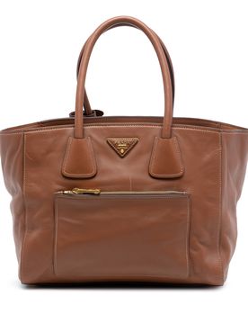 Soft Calf Front Pocket Open Convertible Tote