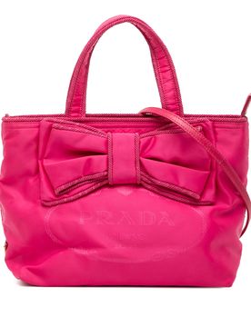 Tessuto Canapa Logo Bow Satchel