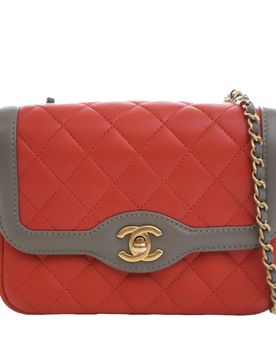 Mini Quilted Lambskin Two Tone Day Flap