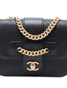 Quilted Calfskin Front Chain Flap