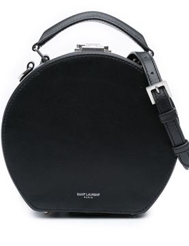 Small Leather Mica Hatbox Satchel