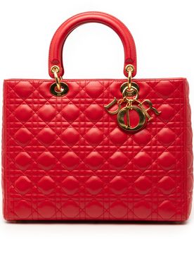 Large Lambskin Cannage Lady Dior