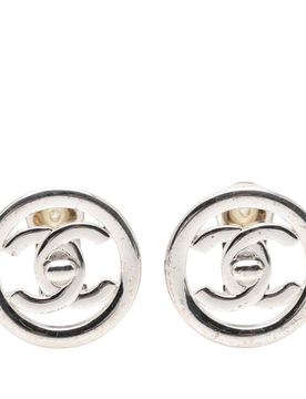 CC Brass Turnlock Round Clip On Earrings