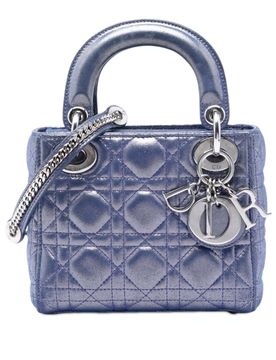 Mini Iridescent Lambskin Cannage Lady