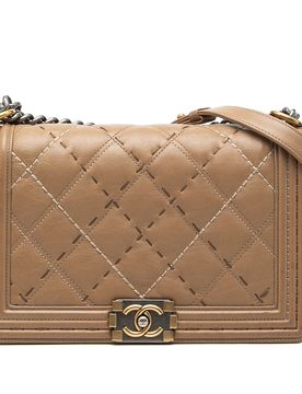 Medium Quilted Calfskin Wild Stitch Boy Flap