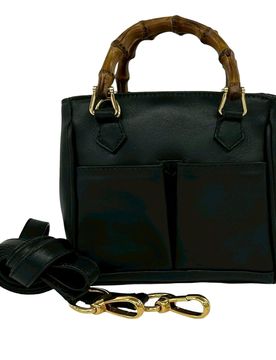Mini Calfskin Bamboo Satchel