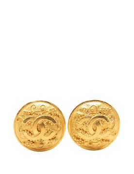CC Gold Plated Grapevine Round Clip On Earrings