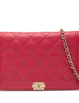 Quilted Caviar Boy Wallet on Chain
