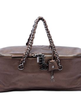 Metallic Deerskin CC Luxe Ligne Bowler Bag