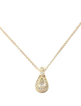Gold Plated Strass Teardrop Pendant Necklace