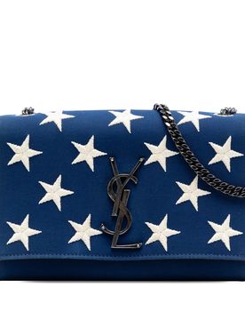 Small Star Embroidered Canvas Monogram Kate Crossbody
