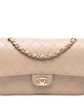 Medium Classic Calfskin Wild Stitch Double Flap