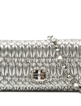 Matelasse Nappa Crystal Chain Shoulder Bag