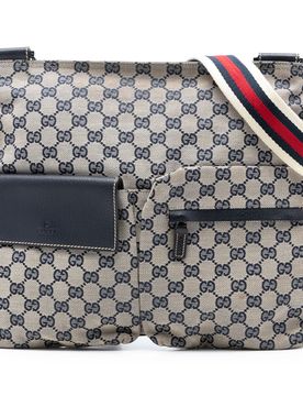 GG Canvas Web Double Pocket Crossbody