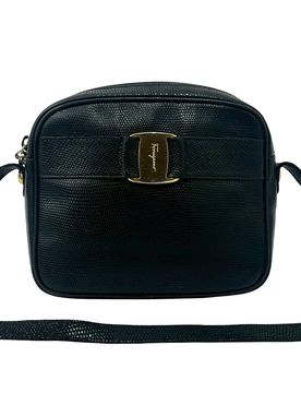 Lizard Embossed Leather Vara Crossbody