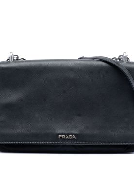 Saffiano Lux and Tessuto Chain Crossbody