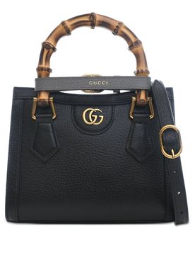 Small Calfskin Bamboo Diana Satchel