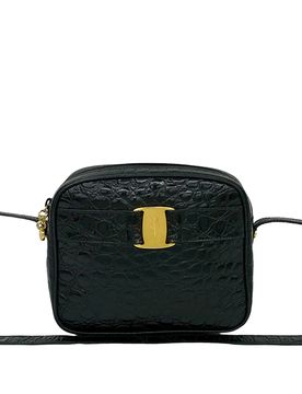Croc Embossed Leather Vara Crossbody