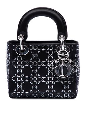 Mini Velvet Cannage Strass Embellished Lady