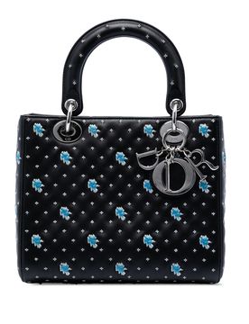 Medium Calfskin Embroidered Flower Lady