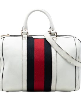 Medium Calfskin Web Joy Boston Bag