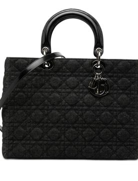 Large Denim Cannage Lady Dior