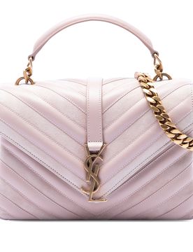 Medium Calfskin and Suede Chevron Monogram College Satchel