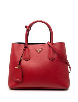 Medium Saffiano Cuir Double Satchel