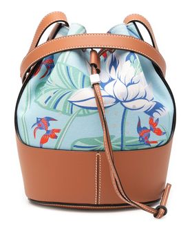 Paulas Ibiza Small Canvas Balloon Bucket Bag