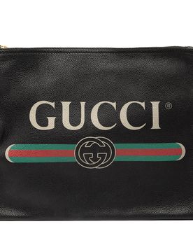 Medium Calfskin Logo Portfolio Clutch