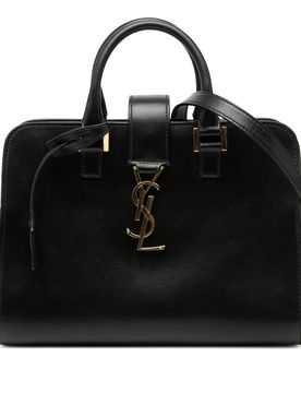 Baby Leather Monogram Cabas Satchel