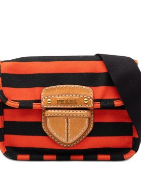 Canvas Canapa Righe Striped Messenger Bag