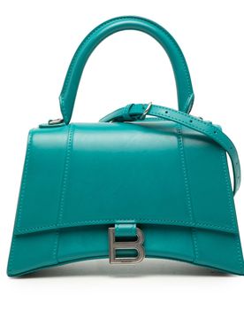 Small Shiny Box Calfskin Hourglass Top Handle Bag