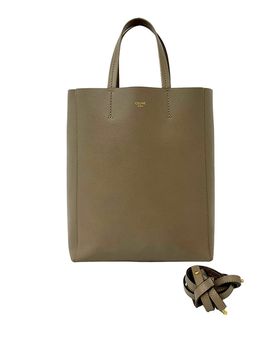 Small Grained Calfskin Vertical Cabas Satchel