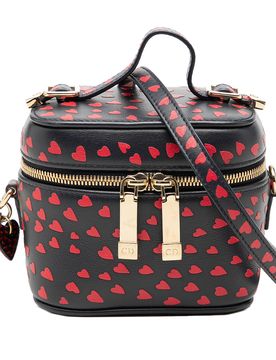 Micro Lambskin Heart Print Lady Vanity Case