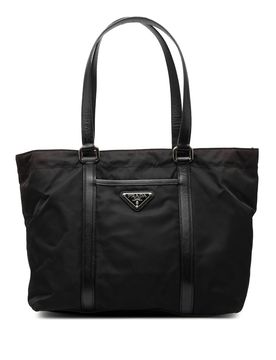 Saffiano Trimmed Tessuto Tote