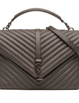Large Chevron Sheepskin Monogram College Bag