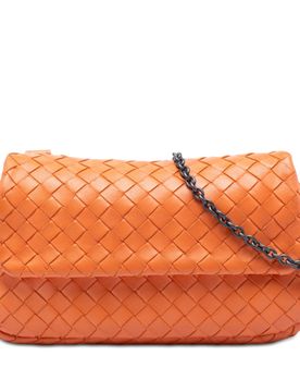Mini Nappa Intrecciato Expandable Chain Flap Crossbody