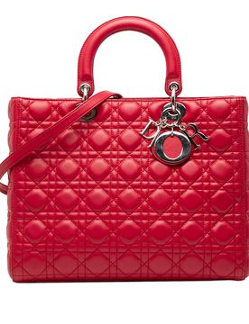 Large Lambskin Cannage Lady Dior