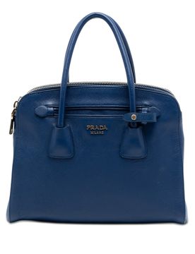 Saffiano Cuir Double Zip Top Handle Bag