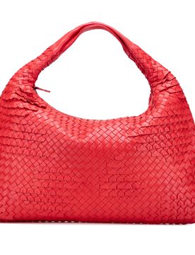 Medium Nappa Intrecciato Ruffle Veneta Hobo