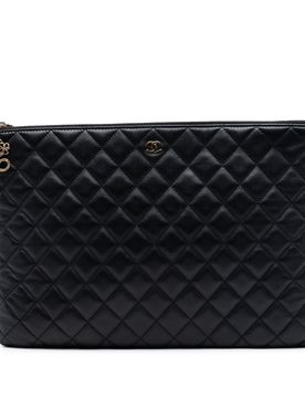 Large Quilted Lambskin Casino Charms O Case Clutch
