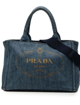 Small Denim Canapa Logo Satchel