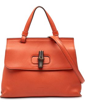 Small Calfskin Bamboo Daily Satchel