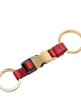 City Calf Leather Tuc Key Ring