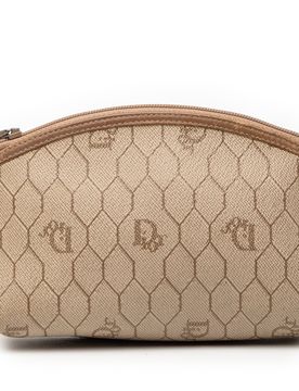 Honeycomb Coated Canvas Cosmetic Pouch