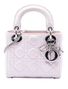 Mini Iridescent Lambskin Cannage Lady