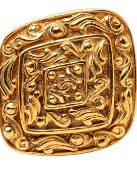 CC Gold Plated Diamond Brooch