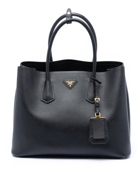 Medium Saffiano Cuir Double Satchel